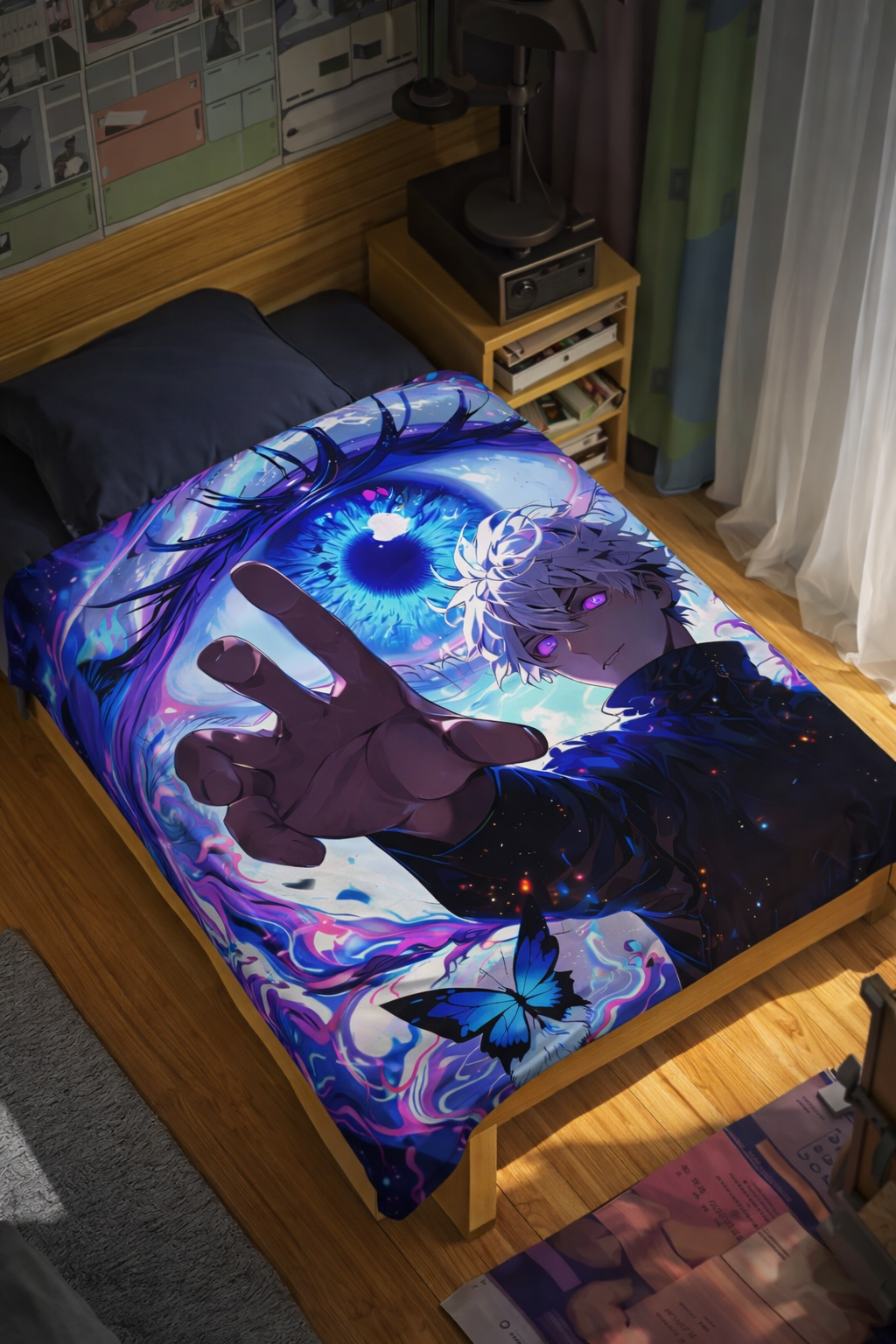 Jujutsu Kaisen Gojo Satoru Infinite Void Eye Wall Tapestry – Limitless Power Anime Art (56 × 96 Inches)