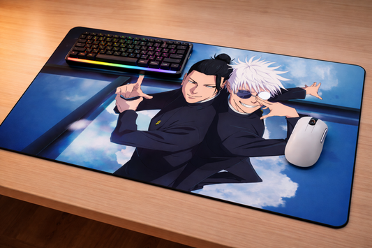Gojo & Geto Duo Anime Desk Mat – XL Sorcerer Edition Gaming Mouse Pad (12 × 23 Inches)