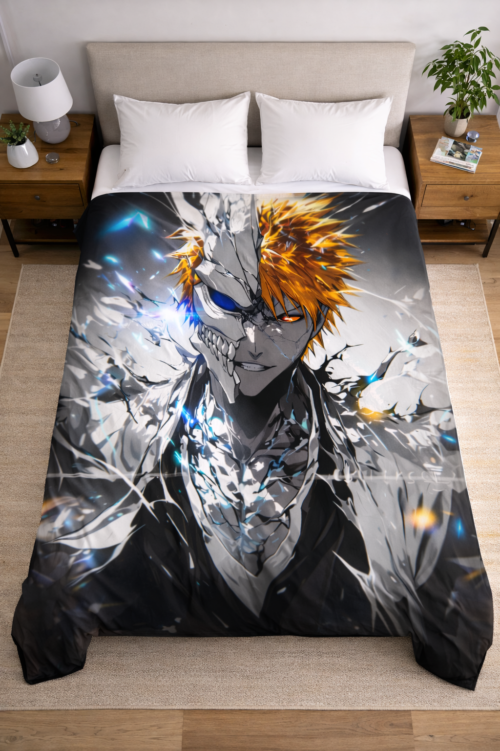 Ichigo Kurosaki Hollow Form Wall Tapestry – Bleach Dual Power Anime Art (56 × 96 Inches)