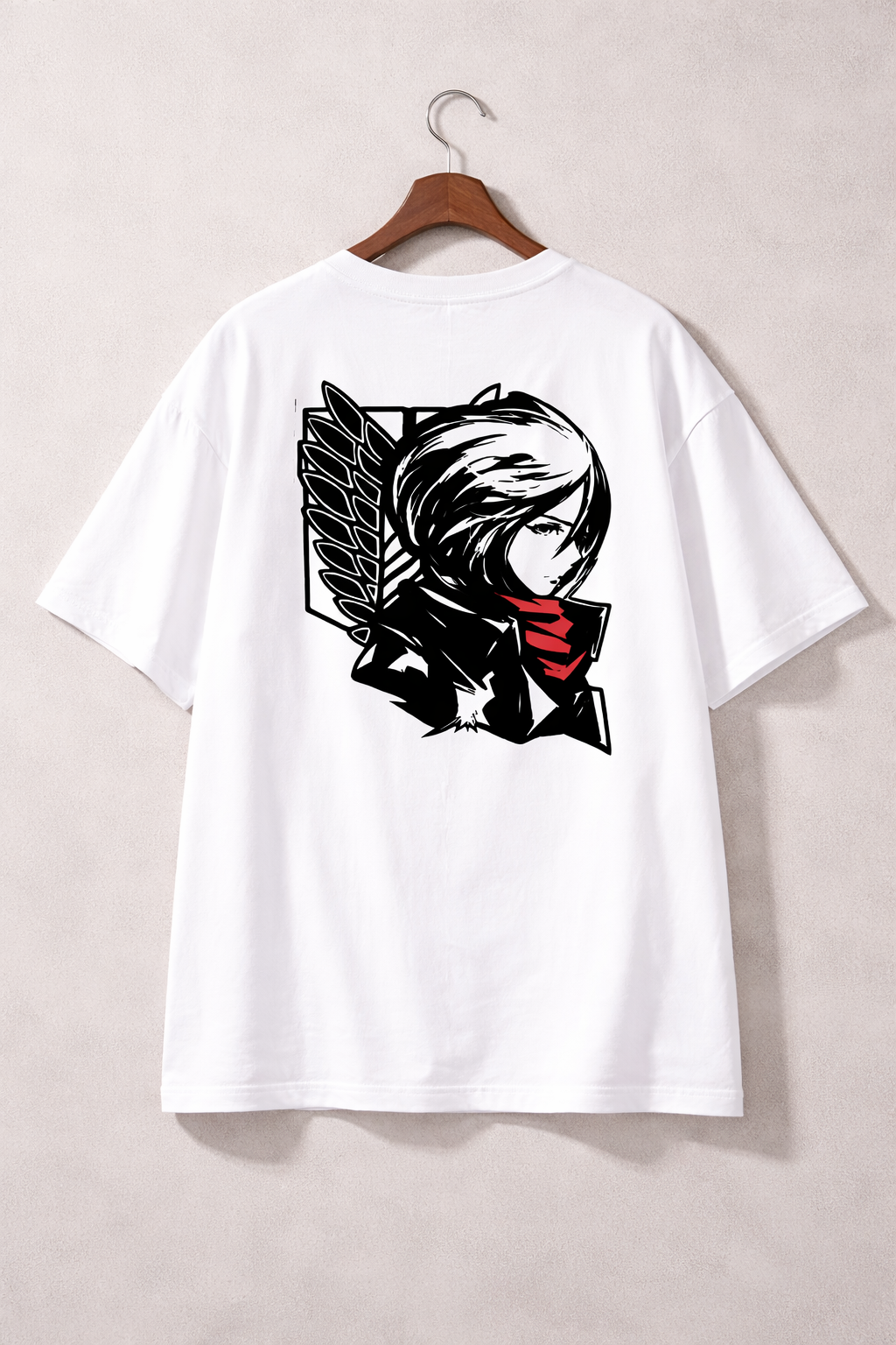 Oversized Mikasa Ackerman Minimalist Anime Graphic T-Shirt
