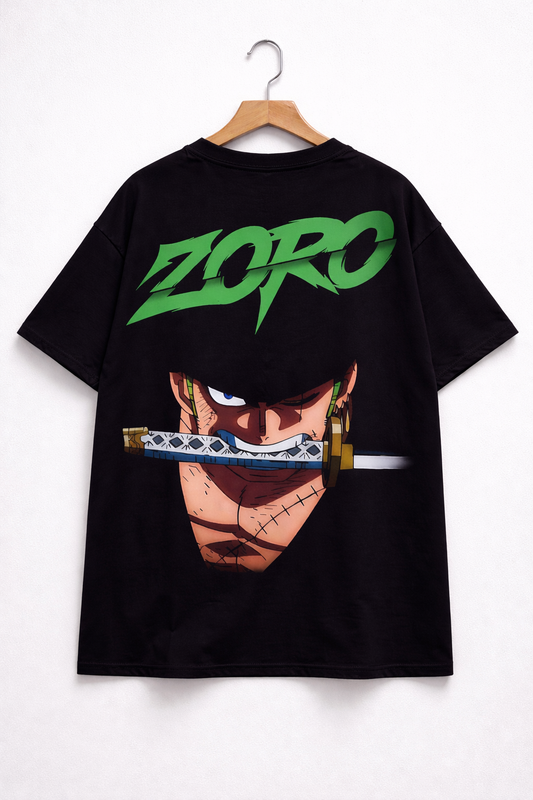 Oversized Roronoa Zoro Three-Sword Style Anime Graphic T-Shirt