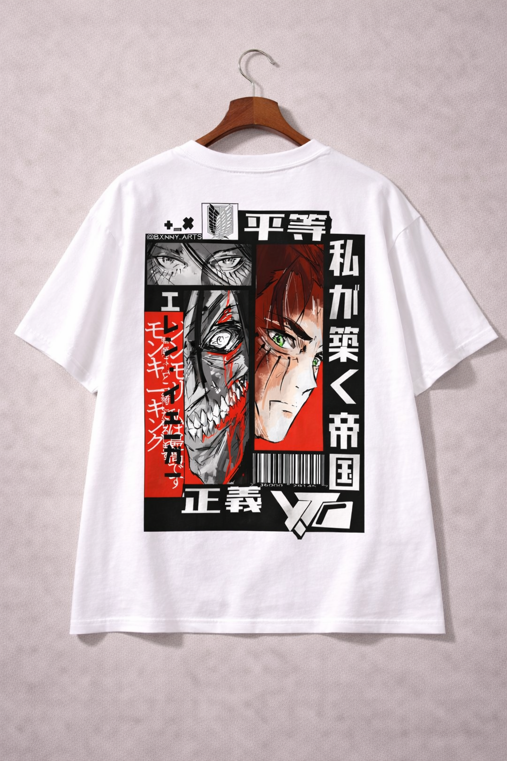 Oversized Eren Yeager Split Titan Anime Graphic T-Shirt