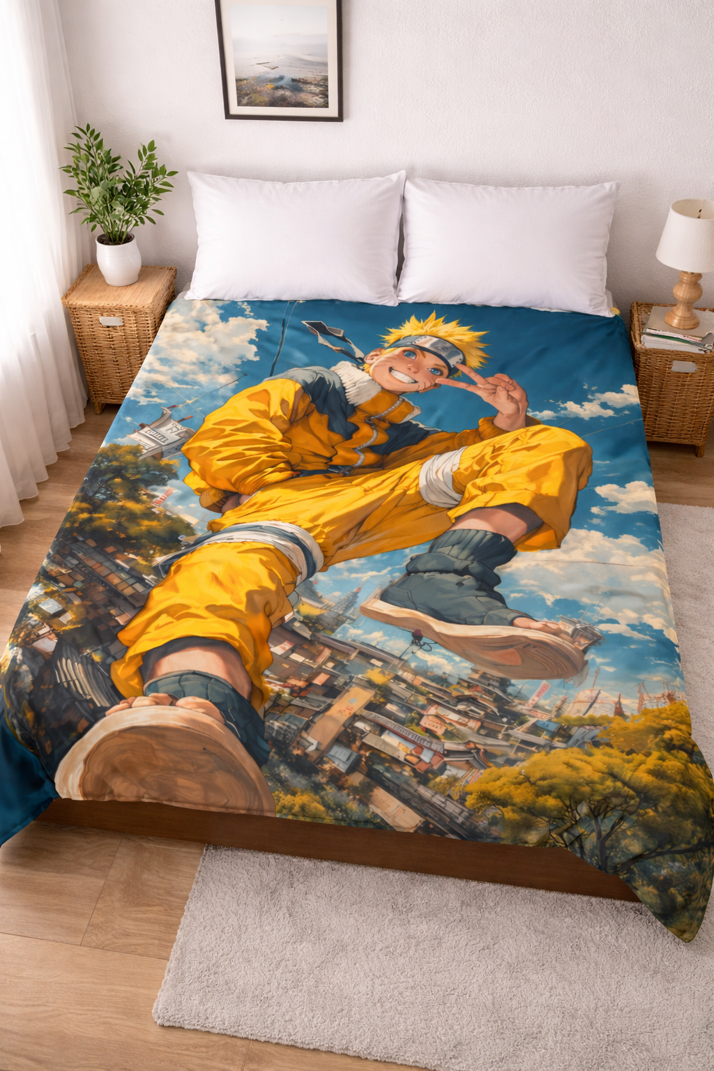 Naruto Uzumaki Hokage Dream Anime Wall Tapestry – Iconic Ninja Adventure Art (56 × 96 Inches)
