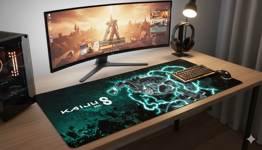 Kaiju No. 8 Lightning Battle Desk Mat – XL Anime Gaming Mouse Pad (12 × 23 Inches)
