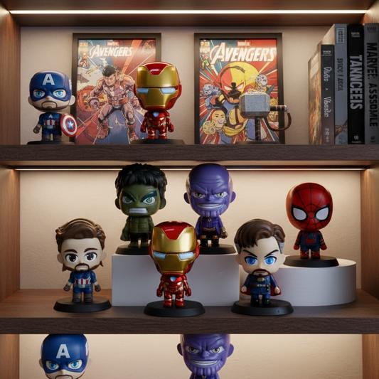Marvel Avengers Mini Bobble Figure Set | 7 cm Chibi Hero Edition