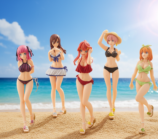 Quintessential Quintuplets Beach Edition Figure Set | 15 cm Premium Anime Figures 🌸🏖️