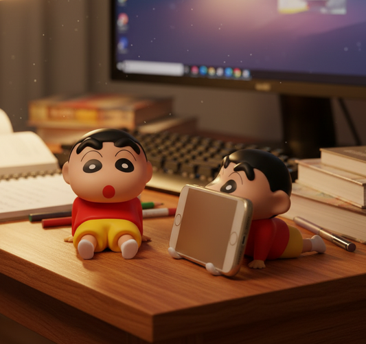 Shinchan Sitting Figure | 12 cm (H) × 14.5 cm (W) | Multifunctional Phone Stand