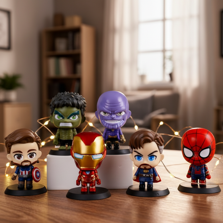 Marvel Avengers Mini Bobble Figure Set | 7 cm Chibi Hero Edition