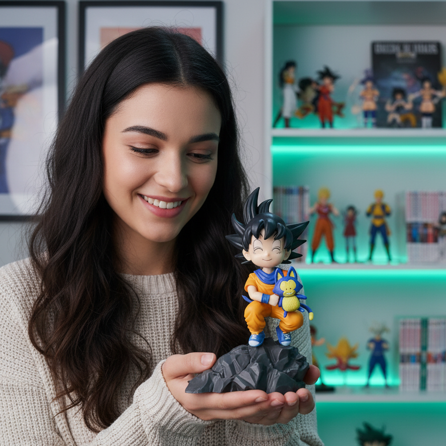 Dragon Ball – Kid Goku 21cm Figure with Plush Toy | Adventure on the Rock Base