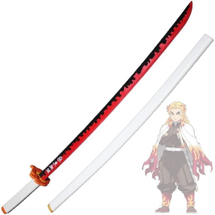 Demon Slayer – Ready Kyojuro Rengoku Nichirin Wooden – Anime Cosplay Katana/Sword