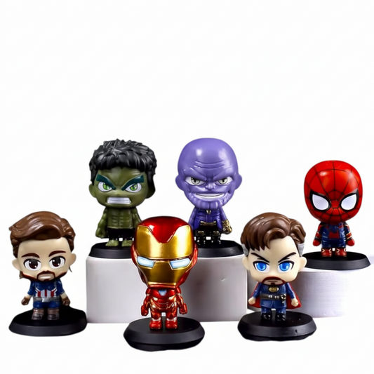 Marvel Avengers Mini Bobble Figure Set | 7 cm Chibi Hero Edition