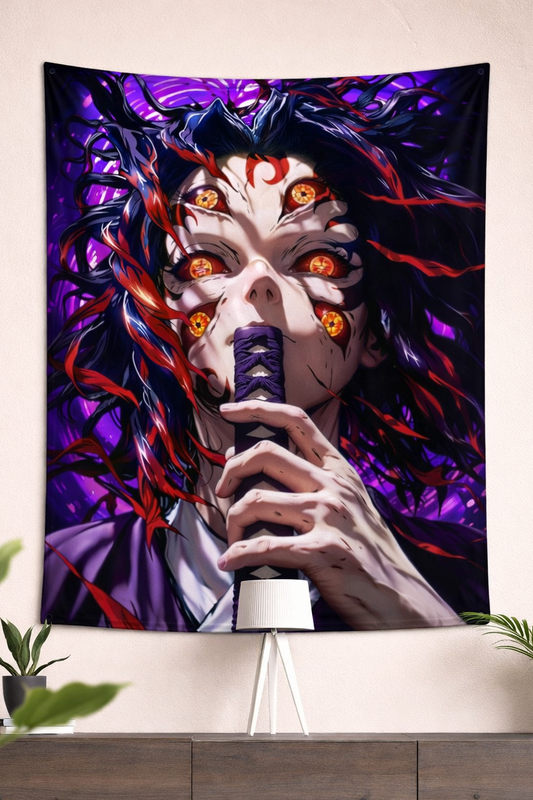 Demon Slayer Kokushibo Upper Moon One Dark Anime Wall Tapestry – Legendary Demon Art (56 × 96 Inches)
