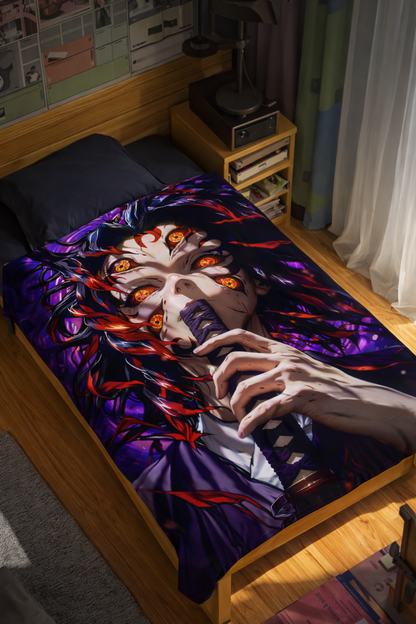 Demon Slayer Kokushibo Upper Moon One Dark Anime Wall Tapestry – Legendary Demon Art (56 × 96 Inches)
