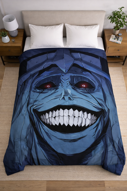 Solo Leveling Statue of God Horror Wall Tapestry – Shadow Dungeon Anime Art (56 × 96 Inches)