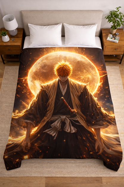 Ichigo Kurosaki Soul Reaper Power Wall Tapestry – Bleach Anime Eclipse Art (56 × 96 Inches)