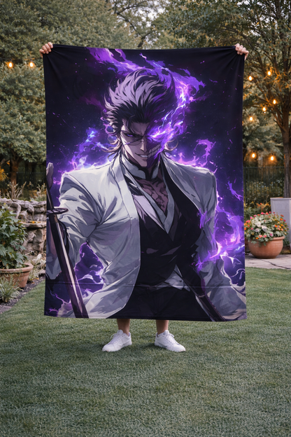 Sosuke Aizen Dark Ascension Wall Tapestry – Bleach Villain Power Art (56 × 96 Inches)
