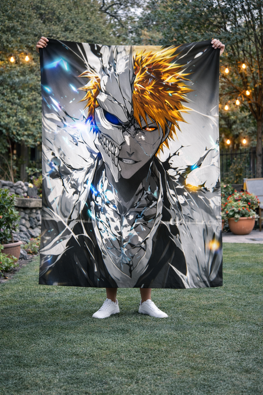 Ichigo Kurosaki Hollow Form Wall Tapestry – Bleach Dual Power Anime Art (56 × 96 Inches)