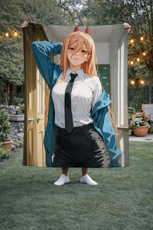 Power Blood Devil Attitude Wall Tapestry – Chainsaw Man Anime Art (56 × 96 Inches)