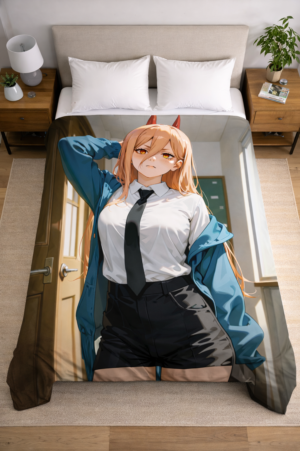 Power Blood Devil Attitude Wall Tapestry – Chainsaw Man Anime Art (56 × 96 Inches)