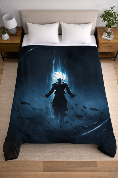 Goku Ascended Aura Wall Tapestry – Dragon Ball Power Awakening Art (56 × 96 Inches)