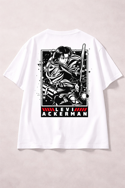 Oversized Levi Ackerman Elite Soldier Anime Graphic T-Shirt