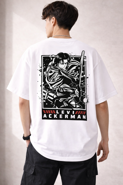 Oversized Levi Ackerman Elite Soldier Anime Graphic T-Shirt