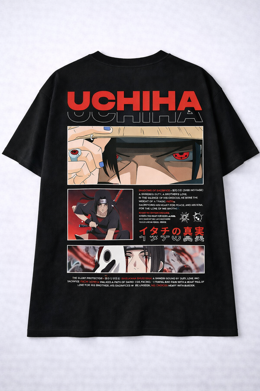 Oversized Itachi Uchiha Sharingan Anime Graphic T-Shirt