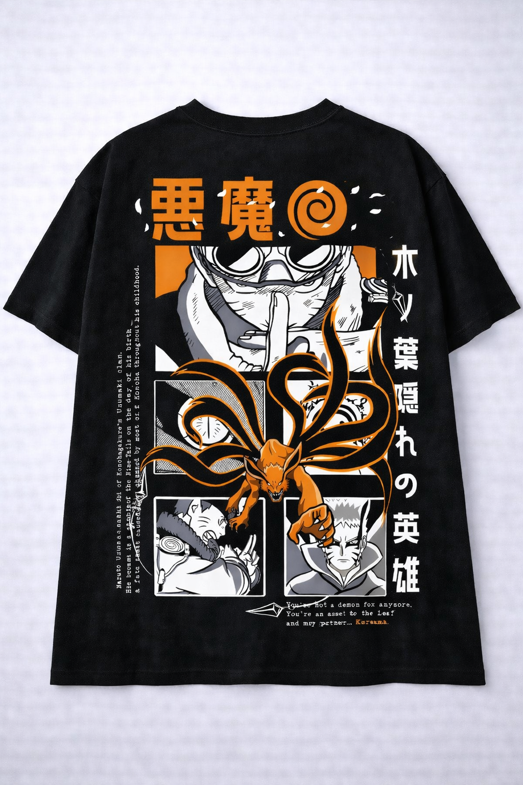 Oversized Naruto Uzumaki Kurama Power Anime Graphic T-Shirt