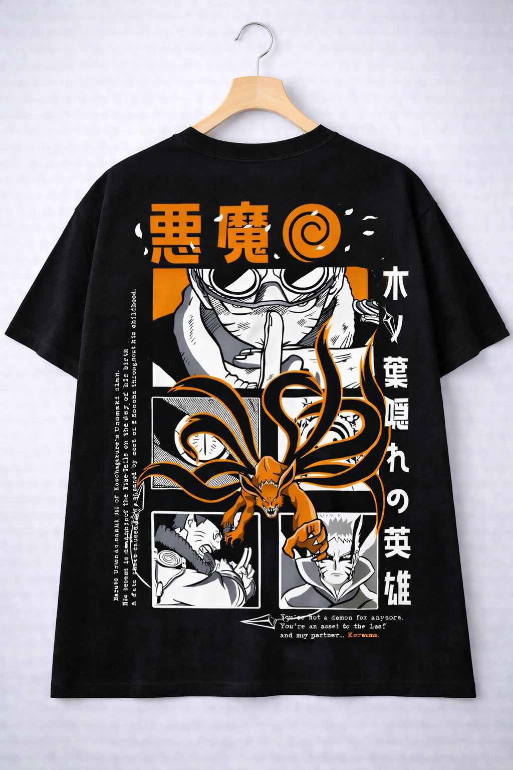 Oversized Naruto Uzumaki Kurama Power Anime Graphic T-Shirt