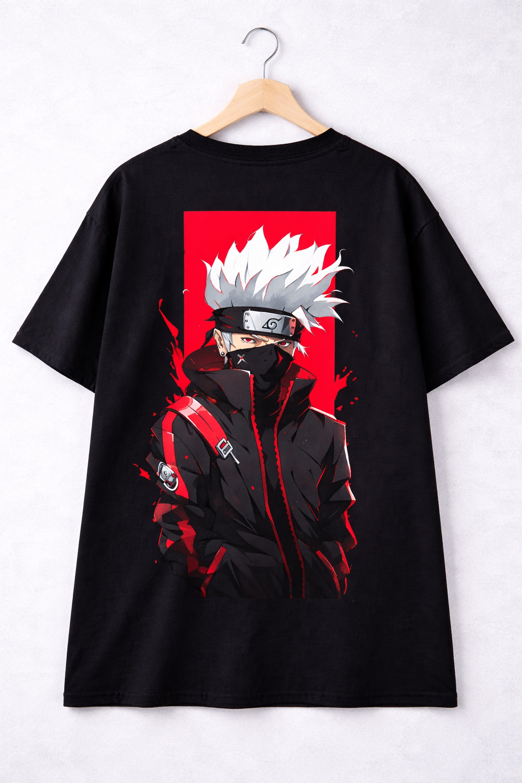 Oversized Kakashi Hatake Sharingan Ninja Anime Graphic T-Shirt