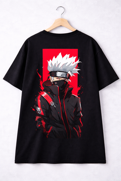 Oversized Kakashi Hatake Sharingan Ninja Anime Graphic T-Shirt