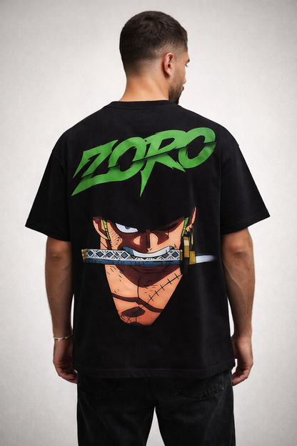 Oversized Roronoa Zoro Three-Sword Style Anime Graphic T-Shirt