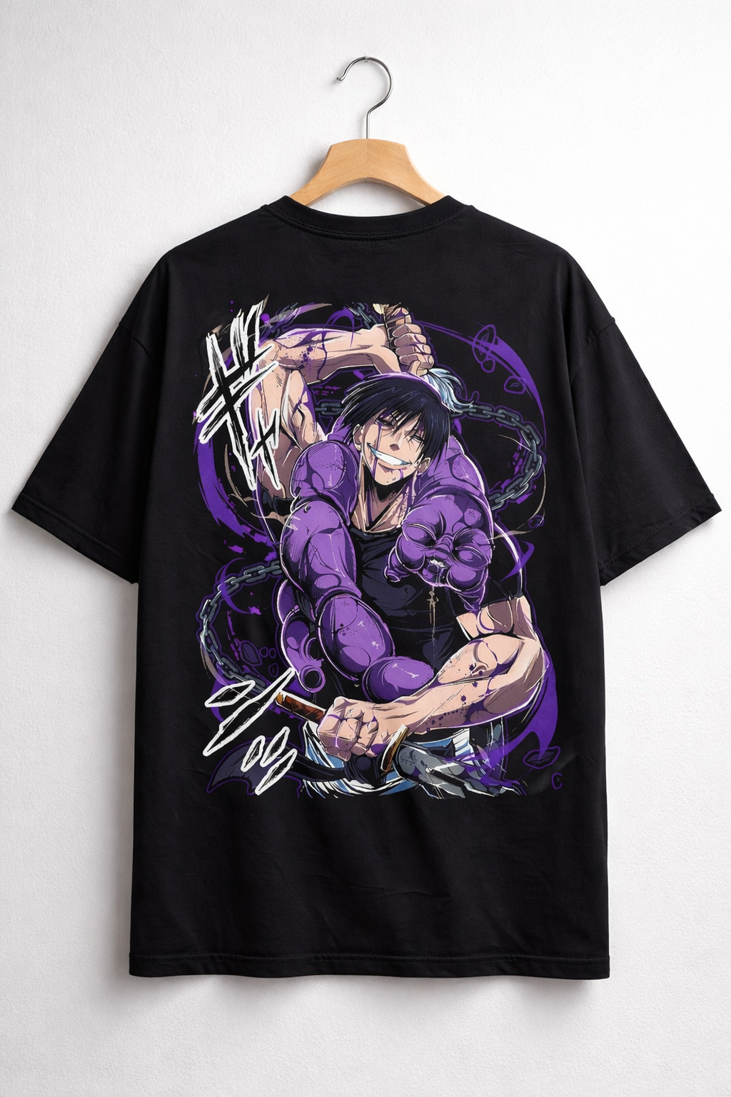 Oversized Toji Fushiguro Battle Rage Anime Graphic T-Shirt