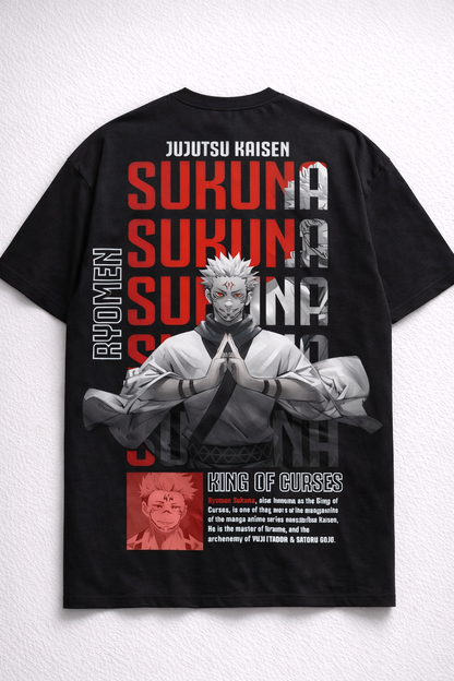 Oversized Ryomen Sukuna King of Curses Anime Graphic T-Shirt