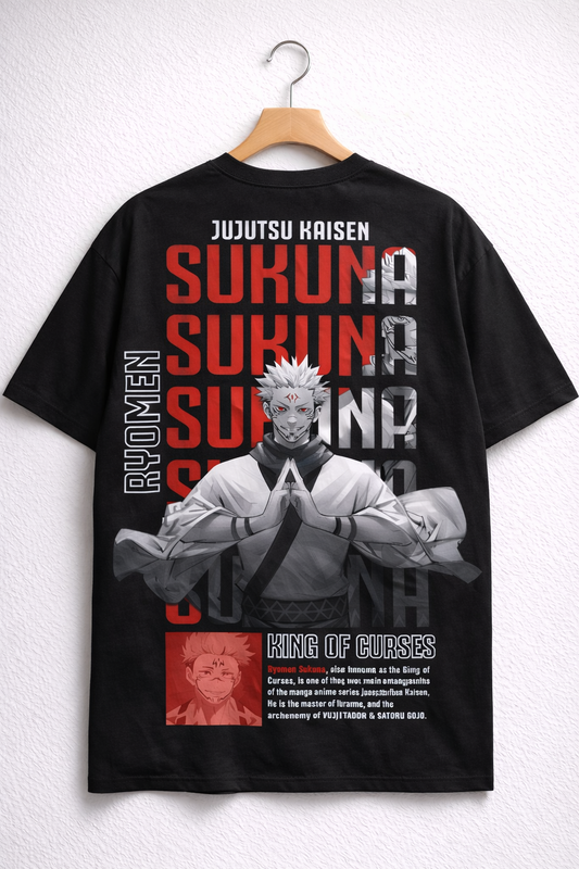 Oversized Ryomen Sukuna King of Curses Anime Graphic T-Shirt