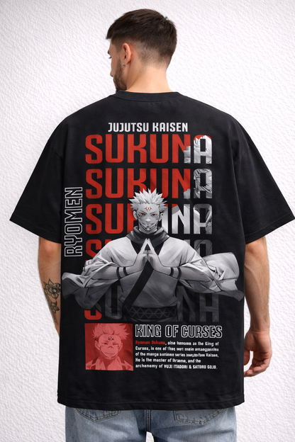 Oversized Ryomen Sukuna King of Curses Anime Graphic T-Shirt