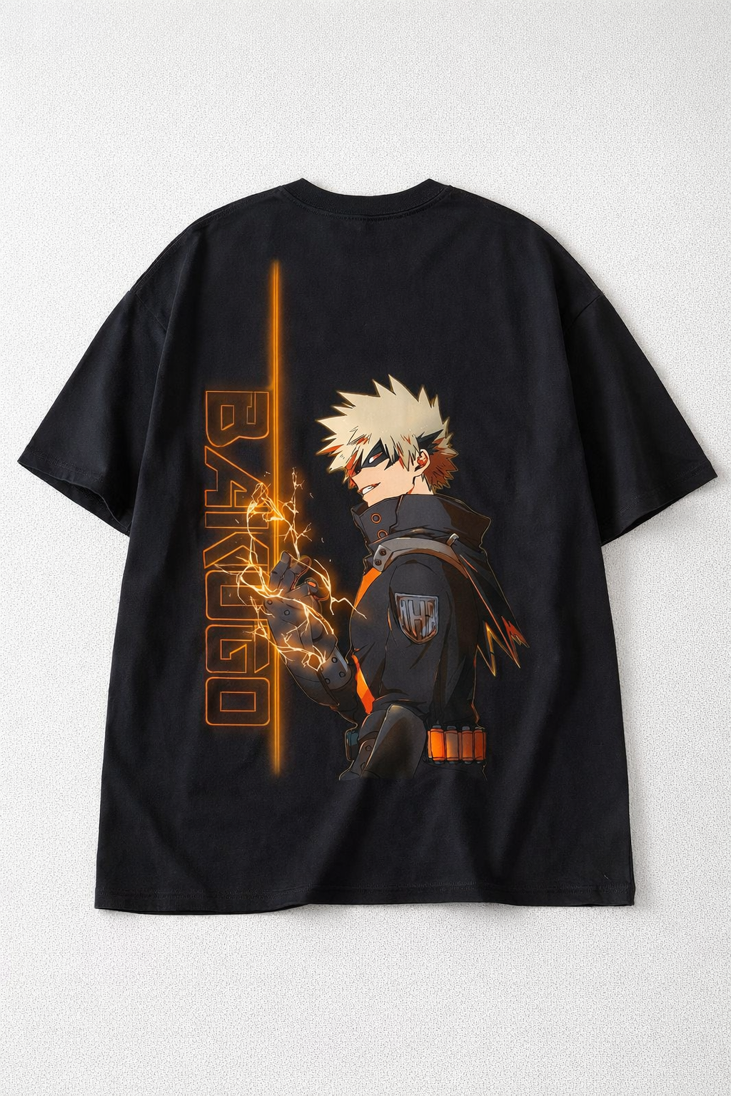 Oversized Katsuki Bakugo Explosion Anime Graphic T-Shirt