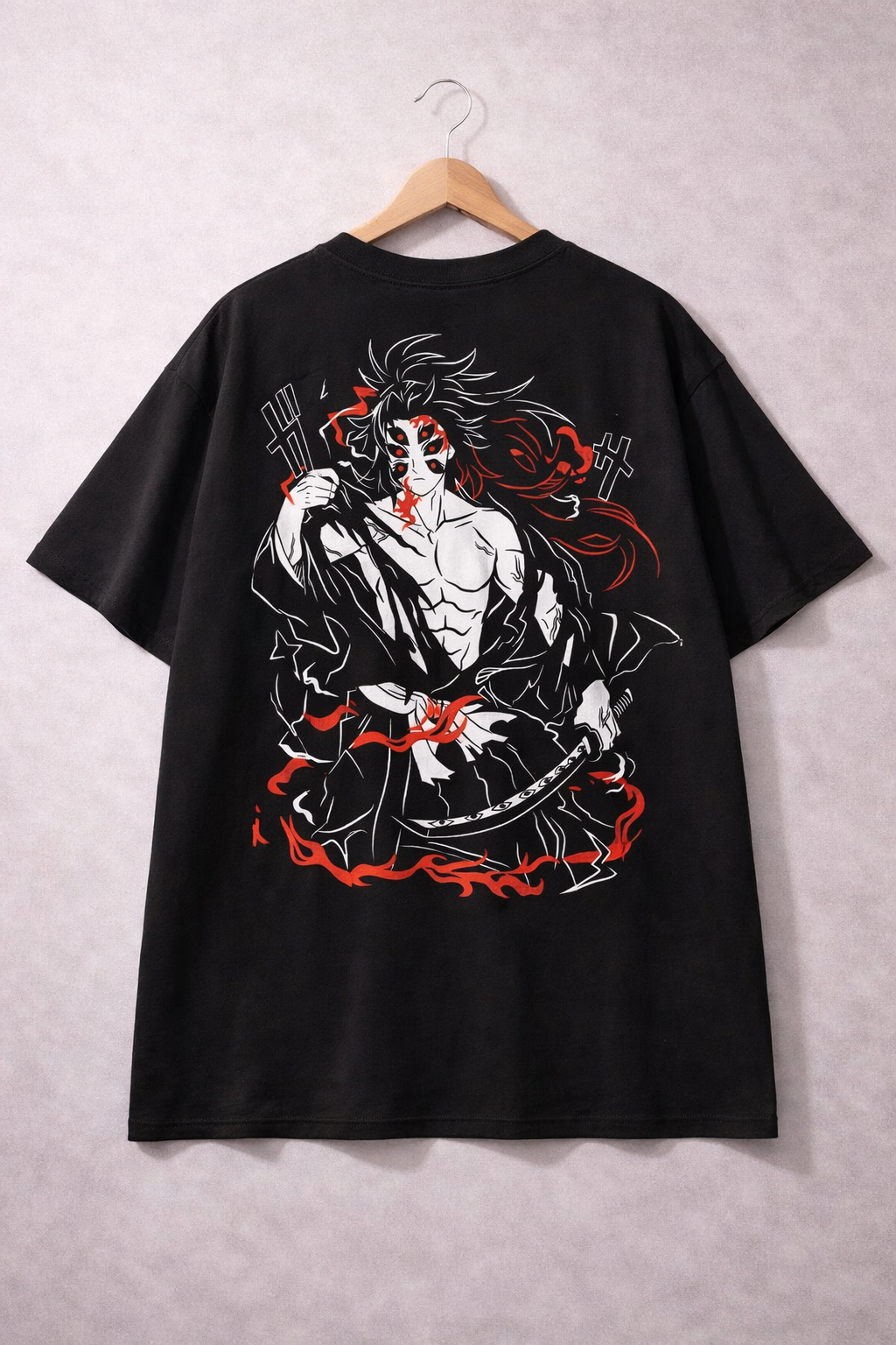 Oversized Kokushibo Upper Moon One Anime Graphic T-Shirt