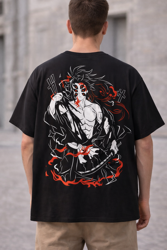 Oversized Kokushibo Upper Moon One Anime Graphic T-Shirt