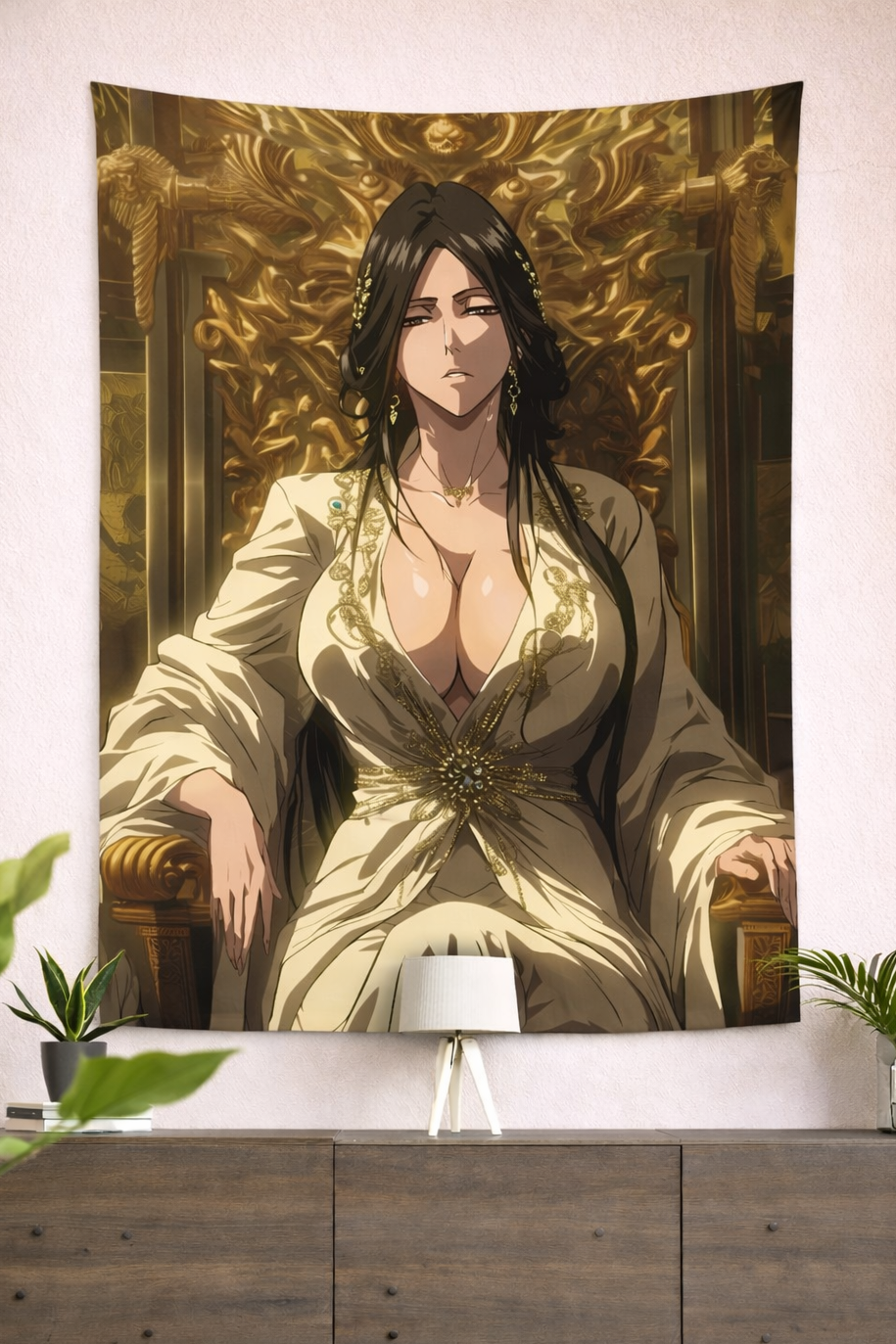 Retsu Unohana Divine Captain Wall Tapestry – Bleach Royal Throne Anime Art (56 × 96 Inches)
