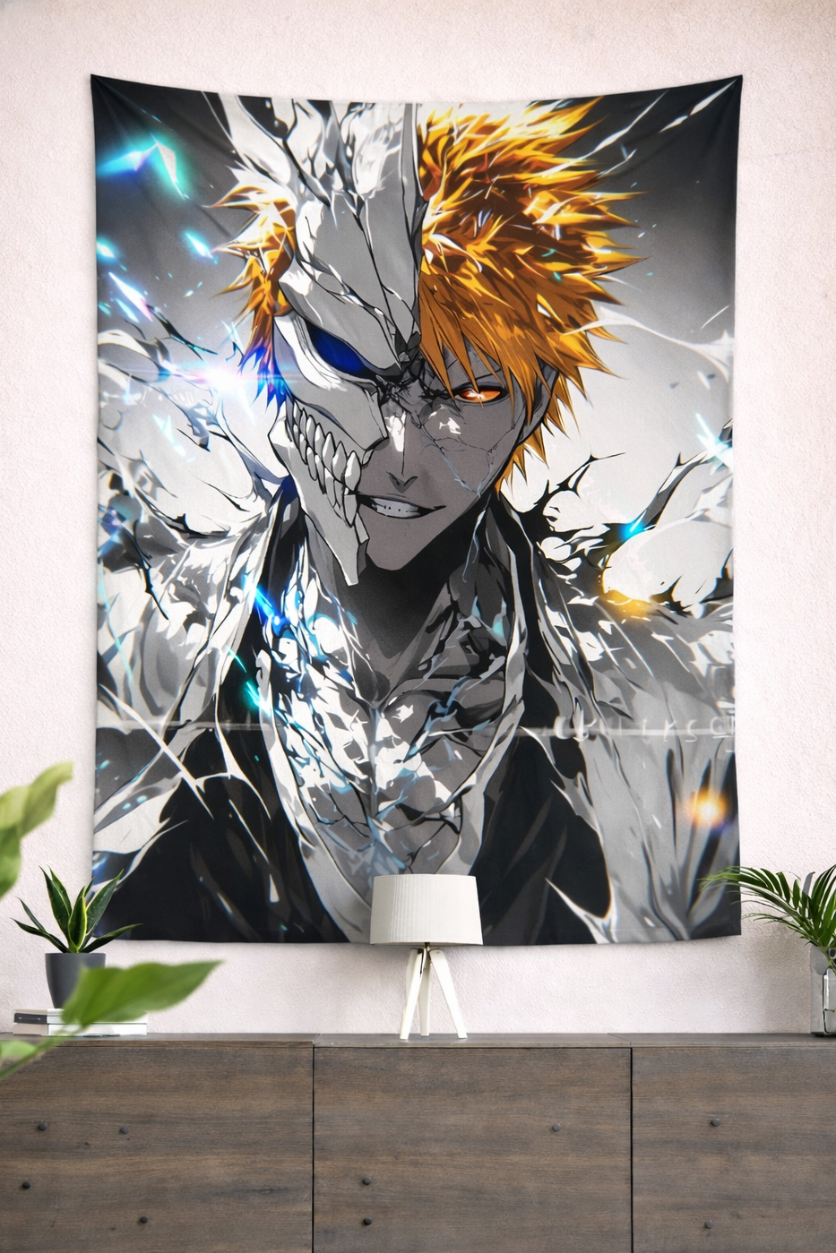 Ichigo Kurosaki Hollow Form Wall Tapestry – Bleach Dual Power Anime Art (56 × 96 Inches)