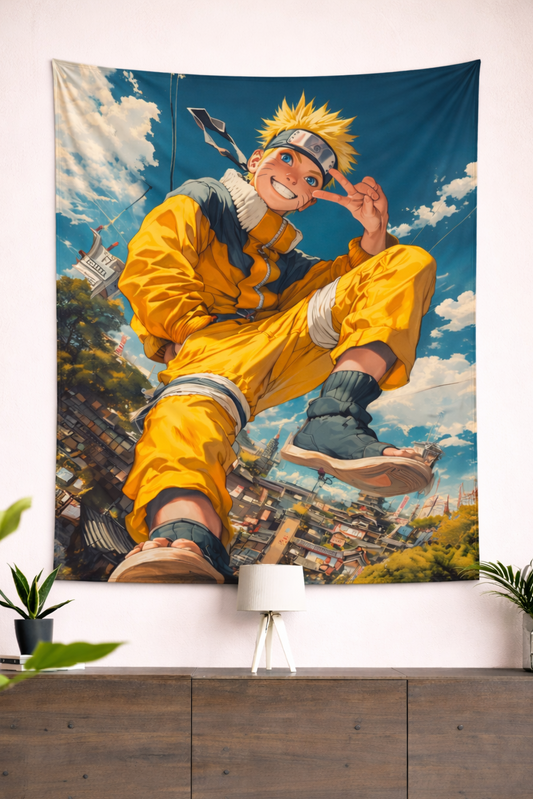 Naruto Uzumaki Hokage Dream Anime Wall Tapestry – Iconic Ninja Adventure Art (56 × 96 Inches)
