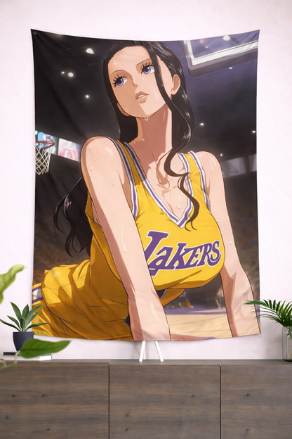 Nico Robin Courtside Style Wall Tapestry – One Piece Anime Character Art (56 × 96 Inches)