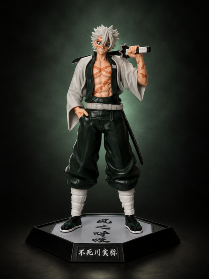 30cm Sanemi Shinazugawa Wind Hashira Battle Stance Figure