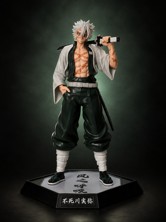 30cm Sanemi Shinazugawa Wind Hashira Battle Stance Figure