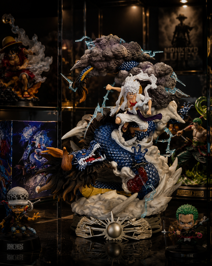 23cm Monkey D. Luffy Gear 5 Thunder Dragon Battle Figure