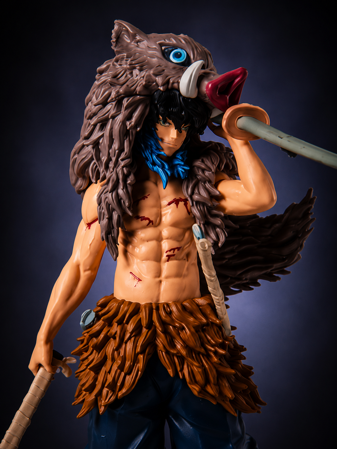 29cm Inosuke Hashibira Beast Breathing Dual Blade Figure