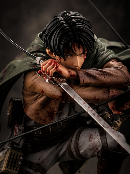 18cm Levi Ackerman Battle-Worn Dual Blade Figure