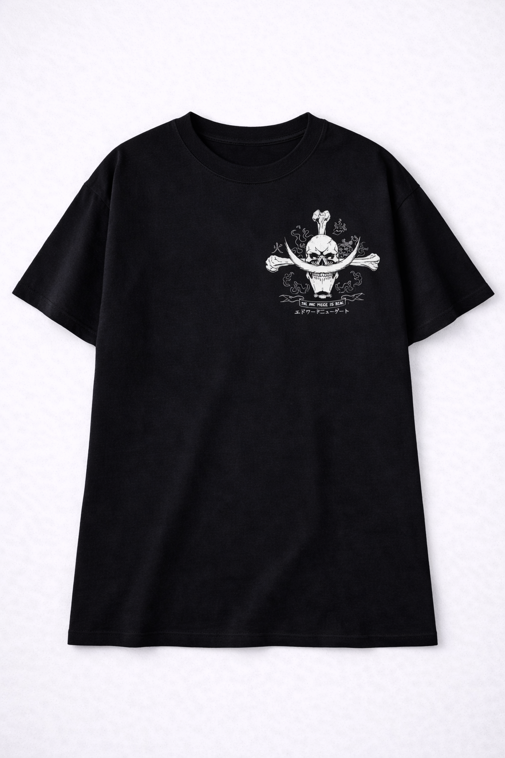 Oversized Whitebeard Pirate Emblem Anime Graphic T-Shirt