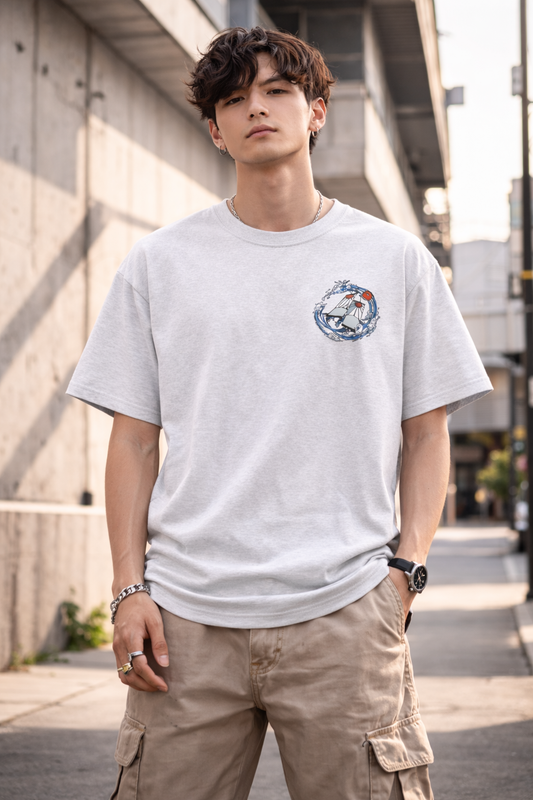 Oversized Tanjiro Kamado Flame Style Anime Graphic T-Shirt